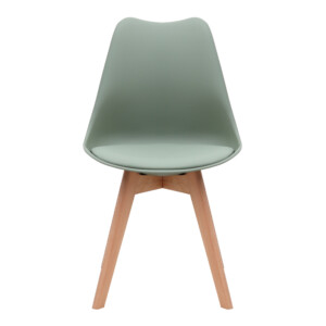 Καρέκλα τραπεζαρίας Viva Megapap PP - PU φυστικί - ξύλινο φυσικό πόδι 48,5x54x80εκ. - Image 5