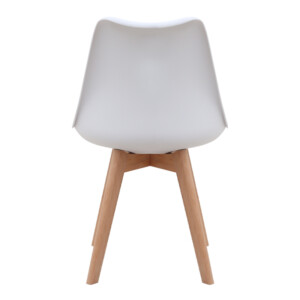 Καρέκλα τραπεζαρίας Viva Megapap PP - PU λευκό - ξύλινο φυσικό πόδι 48,5x54x80εκ. - Image 7