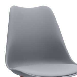 Καρέκλα τραπεζαρίας Viva Megapap PP - PU γκρι - ξύλινο φυσικό πόδι 48,5x54x80εκ. - Image 9