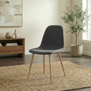 Καρέκλα τραπεζαρίας Iris Megapap γκρι ύφασμα - μεταλλικό φυσικό πόδι 43x50x85εκ. - Image 2