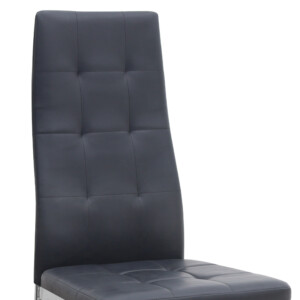 Καρέκλα τραπεζαρίας Rosa Megapap μαύρο PU - μεταλλικό πόδι χρωμίου 41x48x98εκ. - Image 8