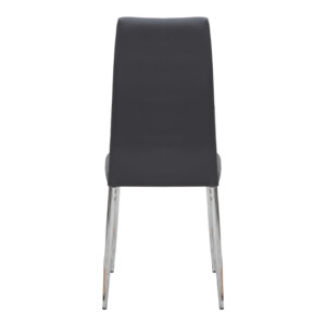 Καρέκλα τραπεζαρίας Rosa Megapap γκρι PU - μεταλλικό πόδι χρωμίου 41x48x98εκ. - Image 6