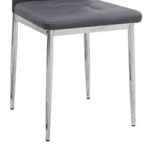 Καρέκλα τραπεζαρίας Rosa Megapap γκρι PU - μεταλλικό πόδι χρωμίου 41x48x98εκ. - Image 9