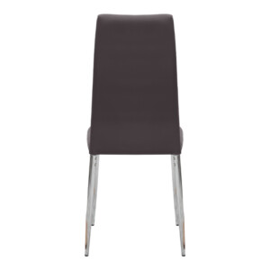 Καρέκλα τραπεζαρίας Rosa Megapap καφέ PU - μεταλλικό πόδι χρωμίου 41x48x98εκ. - Image 6