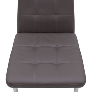 Καρέκλα τραπεζαρίας Rosa Megapap καφέ PU - μεταλλικό πόδι χρωμίου 41x48x98εκ. - Image 7