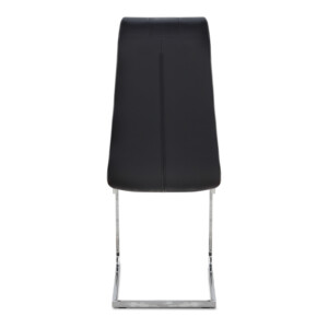 Καρέκλα τραπεζαρίας Vela Megapap μαύρο PU - μεταλλική βάση χρωμίου 41x61x107εκ. - Image 5