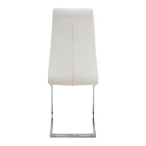 Καρέκλα τραπεζαρίας Vela Megapap λευκό PU - μεταλλική βάση χρωμίου 41x61x107εκ. - Image 5
