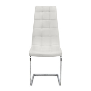 Καρέκλα τραπεζαρίας Vela Megapap λευκό PU - μεταλλική βάση χρωμίου 41x61x107εκ. - Image 7