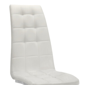 Καρέκλα τραπεζαρίας Vela Megapap λευκό PU - μεταλλική βάση χρωμίου 41x61x107εκ. - Image 9