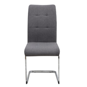 Καρέκλα τραπεζαρίας Laura Megapap γκρι ύφασμα - μεταλλική βάση χρωμίου 42x58x98εκ. - Image 5