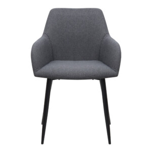 Πολυθρόνα τραπεζαρίας Monica Megapap γκρι ύφασμα - μεταλλικό μαύρο πόδι 54x57x84εκ. - Image 5