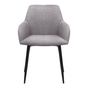 Πολυθρόνα τραπεζαρίας Monica Megapap μπεζ ύφασμα - μεταλλικό μαύρο πόδι 54x57x84εκ. - Image 5