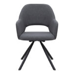 Πολυθρόνα τραπεζαρίας Gabriel Megapap γκρι ύφασμα - μεταλλικό μαύρο πόδι 58x60x85εκ. - Image 6