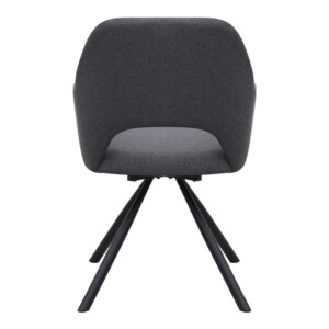 Πολυθρόνα τραπεζαρίας Gabriel Megapap γκρι ύφασμα - μεταλλικό μαύρο πόδι 58x60x85εκ. - Image 8