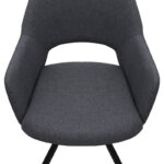 Πολυθρόνα τραπεζαρίας Gabriel Megapap γκρι ύφασμα - μεταλλικό μαύρο πόδι 58x60x85εκ. - Image 9