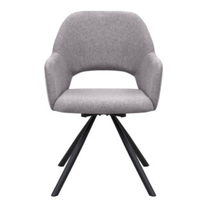 Πολυθρόνα τραπεζαρίας Gabriel Megapap μπεζ ύφασμα - μεταλλικό μαύρο πόδι 58x60x85εκ. - Image 6