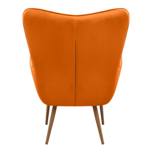 Πολυθρόνα - Μπερζέρα με υποπόδιο Lily Megapap κροκί βελούδο - μεταλλικό πόδι χρώμα φυσικό 70x62x98εκ. - Image 6