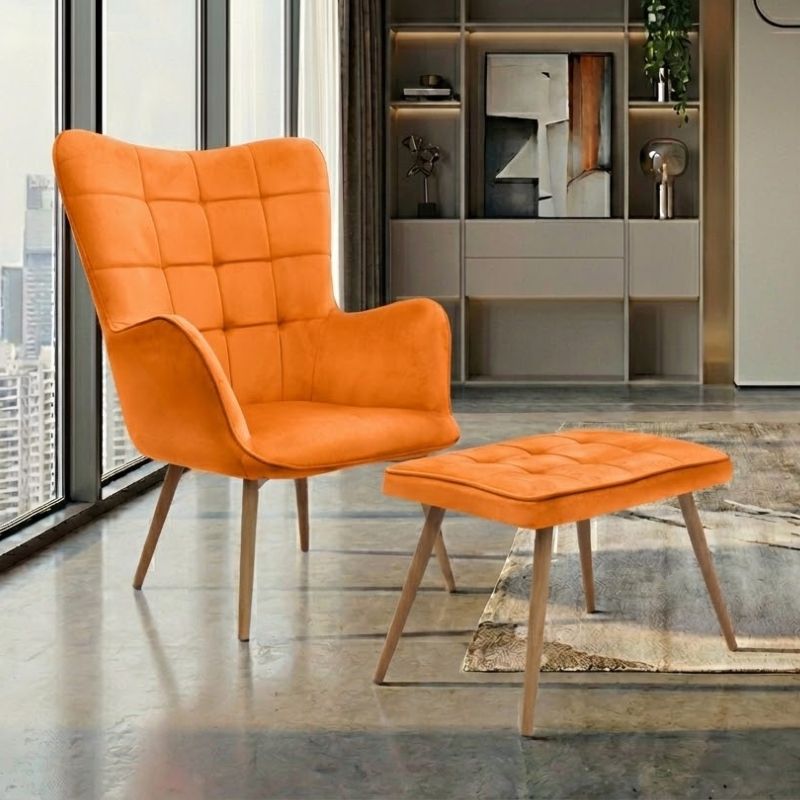 Πολυθρόνα - Μπερζέρα με υποπόδιο Lily Megapap κροκί βελούδο - μεταλλικό πόδι χρώμα φυσικό 70x62x98εκ. Πολυθρόνα - Μπερζέρα με υποπόδιο Lily Megapap κροκί βελούδο - μεταλλικό πόδι χρώμα φυσικό 70x62x98εκ.