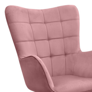 Πολυθρόνα - Μπερζέρα με υποπόδιο Lily Megapap σάπιο μήλο βελούδο - μεταλλικό πόδι χρώμα φυσικό 70x62x98εκ. - Image 9