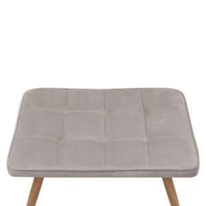 Πολυθρόνα - Μπερζέρα με υποπόδιο Lily Megapap μπεζ βελούδο - μεταλλικό πόδι χρώμα φυσικό 70x62x98εκ. - Image 8