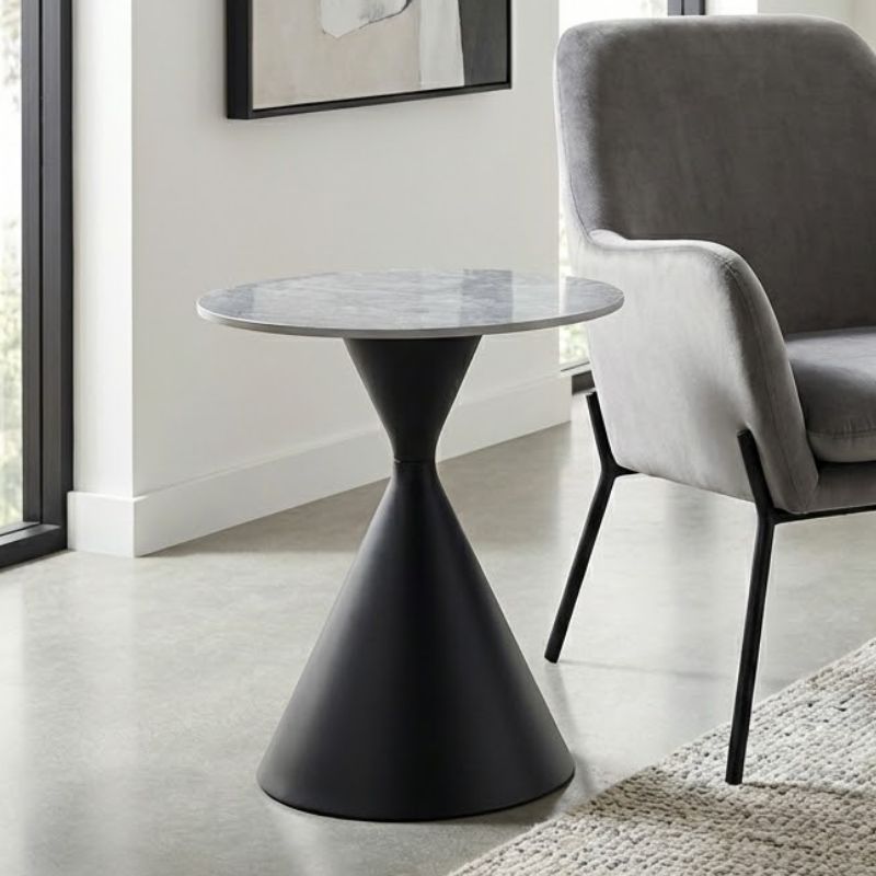 Τραπεζάκι βοηθητικό Logan Megapap sintered stone - μέταλλο χρώμα γκρι εφέ μαρμάρου - μαύρο Ø50x56εκ. Τραπεζάκι βοηθητικό Logan Megapap sintered stone - μέταλλο χρώμα γκρι εφέ μαρμάρου - μαύρο Ø50x56εκ.