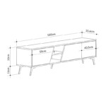 Έπιπλο τηλεόρασης Fiona Megapap χρώμα ανοιχτό καρυδί 180x35,6x48εκ. - Image 6