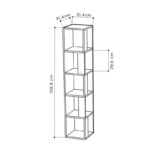 Βιβλιοθήκη γωνιακή Piano Megapap χρώμα ανοιχτό καρυδί 31,4x31,4x158,9εκ. - Image 5