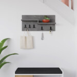 Κρεμάστρα τοίχου Harmon Megapap χρώμα γκρι ρετρό 65x15x31εκ. - Image 3