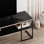 Έπιπλο τηλεόρασης Friday Megapap χρώμα black wood 140x37x45εκ. - Image 2