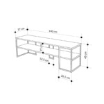 Έπιπλο τηλεόρασης Friday Megapap χρώμα black wood 140x37x45εκ. - Image 4