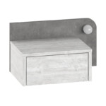 Κομοδίνο επιτοίχιο Dotta Megapap με LED χρώμα λευκό αντικέ - γκρι ρετρό 52x33,6x28εκ. - Image 8