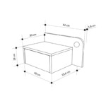 Κομοδίνο επιτοίχιο Dotta Megapap με LED χρώμα light oak 52x33,6x28εκ. - Image 8