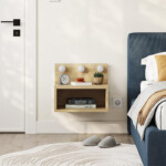 Κομοδίνο επιτοίχιο Treo Megapap με LED χρώμα sapphire oak 40x30x33,8εκ. - Image 3