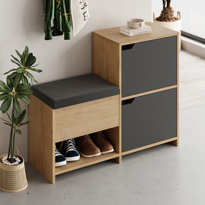 Παπουτσοθήκη Haven Megapap χρώμα sapphire oak - ανθρακί 101x35x80 Παπουτσοθήκη Haven Megapap χρώμα sapphire oak - ανθρακί 101x35x80