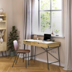 Γραφείο εργασίας Naive Megapap χρώμα sapphire oak 113,4x60x77,5εκ. - Image 4