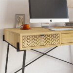 Γραφείο εργασίας Naive Megapap χρώμα sapphire oak 113,4x60x77,5εκ. - Image 5