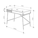 Γραφείο εργασίας Naive Megapap χρώμα sapphire oak 113,4x60x77,5εκ. - Image 8