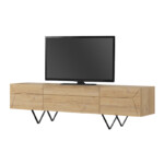 Έπιπλο τηλεόρασης Jacomen Megapap χρώμα sapphire oak 160x35x43εκ. - Image 5