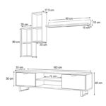 Σύνθεση τηλεόρασης Lonsa Megapap χρώμα φυσικό οξιάς 160x35x40εκ. - Image 6