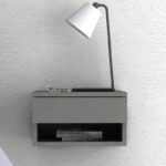 Κομοδίνο επιτοίχιο Mary Megapap χρώμα γκρι σκυροδέματος 40x30x23εκ. - Image 3