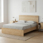 Κρεβάτι Troy Megapap χρώμα φυσικό οξιάς 150x200εκ. - Image 2