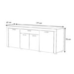 Μπουφές Joseph Megapap χρώμα λευκό 177x40x76εκ. - Image 7