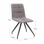 Σετ τραπεζαρία 5τμχ Roger - Bianca Megapap Mdf - ύφασμα χρώμα ακακίας - ανοιχτό μπεζ 120x70x75εκ. - Image 6