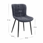 Σετ τραπεζαρία 5τμχ Roger - Chiara Megapap Mdf - ύφασμα χρώμα ακακίας - ανθρακί 120x70x75εκ. - Image 6