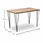 Σετ τραπεζαρία 5τμχ Roger - Chiara Megapap Mdf - ύφασμα χρώμα ακακίας - πράσινο 120x70x75εκ. - Image 7