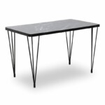 Σετ τραπεζαρία 5τμχ Roger - Viva Megapap Mdf - PP χρώμα μαύρο εφέ μαρμάρου - μαύρο 120x70x75εκ. - Image 4