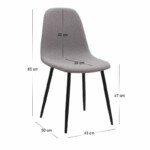 Σετ τραπεζαρία 5τμχ Roger - Iris Megapap Mdf - ύφασμα χρώμα σκούρο γκρι σκυροδέματος - ανοιχτό μπεζ 120x70x75εκ. - Image 6