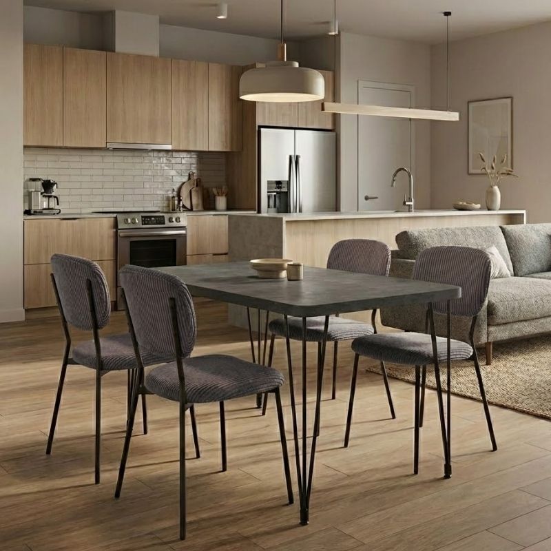 Σετ τραπεζαρία 5τμχ Roger - Kevin Megapap Mdf - ύφασμα χρώμα σκούρο γκρι σκυροδέματος - γκρι 120x70x75εκ. Σετ τραπεζαρία 5τμχ Roger - Kevin Megapap Mdf - ύφασμα χρώμα σκούρο γκρι σκυροδέματος - γκρι 120x70x75εκ.