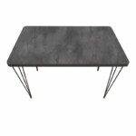 Σετ τραπεζαρία 5τμχ Roger - Chiara Megapap Mdf - ύφασμα χρώμα σκούρο γκρι σκυροδέματος - ανθρακί 120x70x75εκ. - Image 5