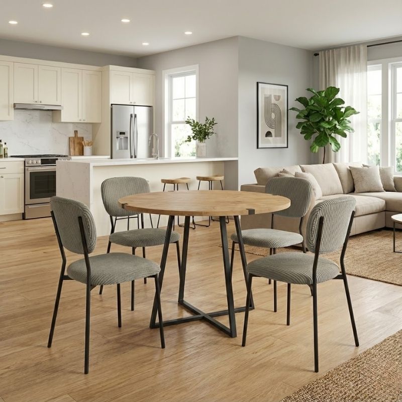 Σετ τραπεζαρία 5τμχ Rubes - Kevin Megapap χρώμα φυσικό οξιάς - λαδί Ø100x78εκ. Σετ τραπεζαρία 5τμχ Rubes - Kevin Megapap χρώμα φυσικό οξιάς - λαδί Ø100x78εκ.